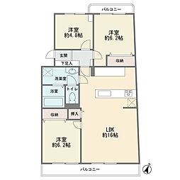 星が丘パークランドふじのき台23号 3LDKの間取図画像