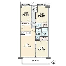 ライオンズヒルズ調布つつじヶ丘・弐番館 3LDKの間取図画像