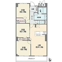 グリーンシティー第2たまプラーザ 3LDKの間取図画像