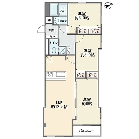 3LDK 間取り