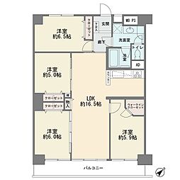 大倉山パークハイツ 4LDKの間取図画像