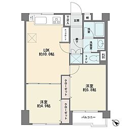 ハイツ東鶴見 2LDKの間取図画像