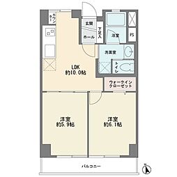 大森山王センチュリーマンション 2LDKの間取図画像