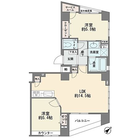 2LDK 間取り