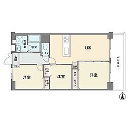 芦花公園スカイハイツ 3LDKの間取図画像