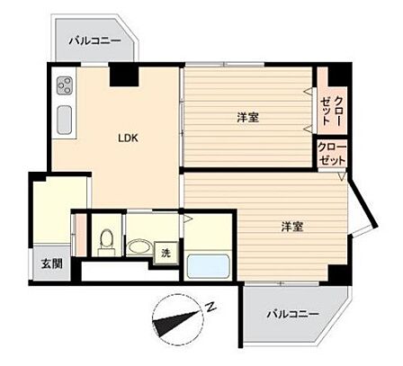 8階部分の角部屋です　2面バルコニー　2ＬＤＫ　現況空室　エレベータ有り　総戸数92戸　荏原町駅まで徒歩13分です