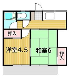 栄ハイツ 2Kの間取図画像