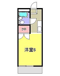 グレース新町 1Kの間取図画像