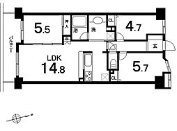 ベルシャトゥ武蔵藤沢 3LDKの間取図画像