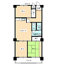 ニューコーポ内山 406 ｜ 山口県下関市安岡町1丁目（賃貸マンション3LDK・4階・69.03㎡） その2