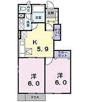 ロジュマン・Ｋ弐番館 105 ｜ 山口県下関市菊川町大字田部（賃貸アパート2K・1階・42.77㎡） その2