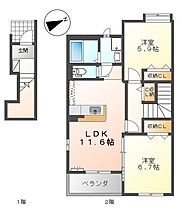 リリーハウス 203 ｜ 山口県下関市吉見里町2丁目（賃貸アパート2LDK・2階・62.50㎡） その2