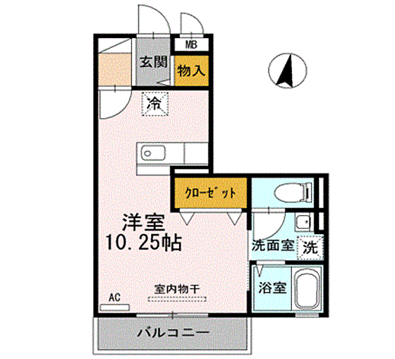 ソレイユ富任 B棟 305｜山口県下関市富任町5丁目(賃貸アパート1R・3階・30.36㎡)の写真 その2