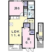 サンリットヒルII 202 ｜ 山口県下関市楠乃4丁目（賃貸アパート2LDK・2階・55.35㎡） その2