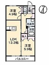 グランマストアベニューA棟 302 ｜ 山口県下関市伊倉新町2丁目（賃貸アパート2LDK・3階・58.07㎡） その2