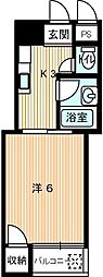 シャトレ宮田町 1Kの間取図画像
