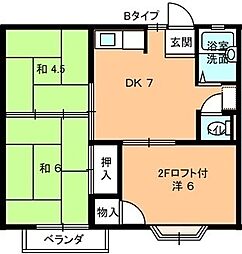 リバティハウス 3DKの間取図画像