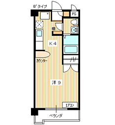 ヒルズスカイポート 1Kの間取図画像