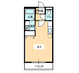 マリンヒルズ吉見 1Kの間取図画像