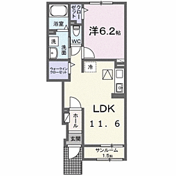 リコリス・アズ 1LDKの間取図画像