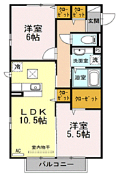 エクセレージュ彦島 2LDKの間取図画像