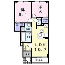 デュエルII 2LDKの間取図画像