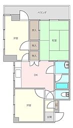 シンセリティ小串 3DKの間取図画像