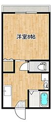 ルーデンス宇部 1Kの間取図画像