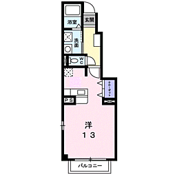 ソレイユモンテA ワンルームの間取図画像