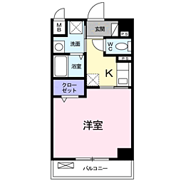 クラシオンルガールイシカワ2 1Kの間取図画像
