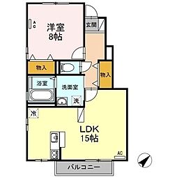 セジュールシャルマンA 1LDKの間取図画像