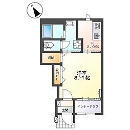 ARCOBALENO 1Kの間取図画像