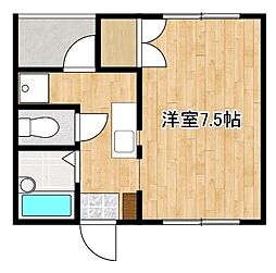 トリドール野原 ワンルームの間取図画像