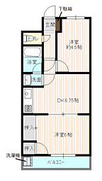 シンセリティ小串 2DKの間取図画像