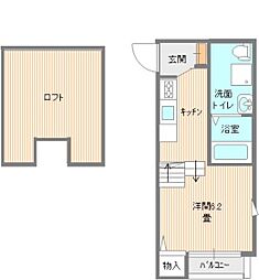 ヴィラ・フォンティーヌ宇部 1Kの間取図画像
