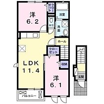 ヴィラ　リヴィエール　Ｂ 201 ｜ 山口県防府市大字高井（賃貸アパート2LDK・2階・55.85㎡） その2