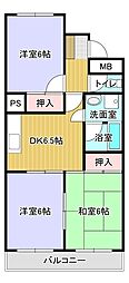 マンションニューたかくら 3DKの間取図画像