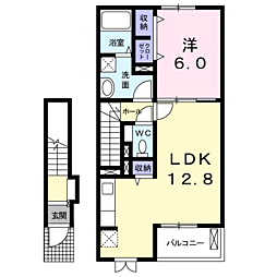 メゾン・ド・プラティーク植松A 1LDKの間取図画像