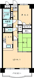 サントノーレ防府 2LDKの間取図画像