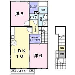 フィオーレ 2LDKの間取図画像