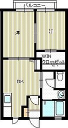 メゾンイマージュ 2DKの間取図画像