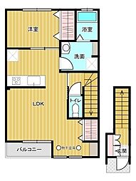 イースクエア新田A 1LDKの間取図画像