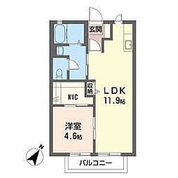 エクセルハイツC 1LDKの間取図画像