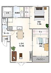 ラルミエール泉 2LDKの間取図画像