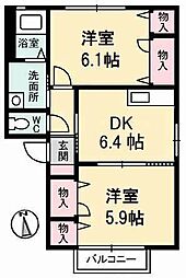 Foresまりふ 2DKの間取図画像