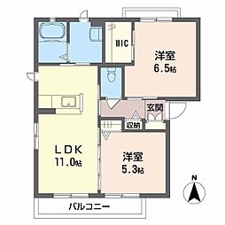 グランドレガシーH 2LDKの間取図画像