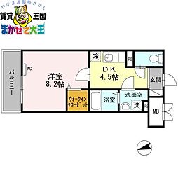 グランマルクナガサキ 1DKの間取図画像