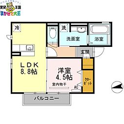 エスポワールK 1LDKの間取図画像