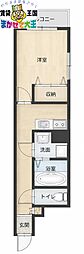 フォレスト大黒 1Kの間取図画像