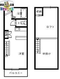 アンジェラス昭和 ワンルームの間取図画像